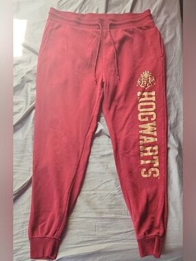 Harry Potter Hogwarts Maroon Graphic Joggers - Size XL